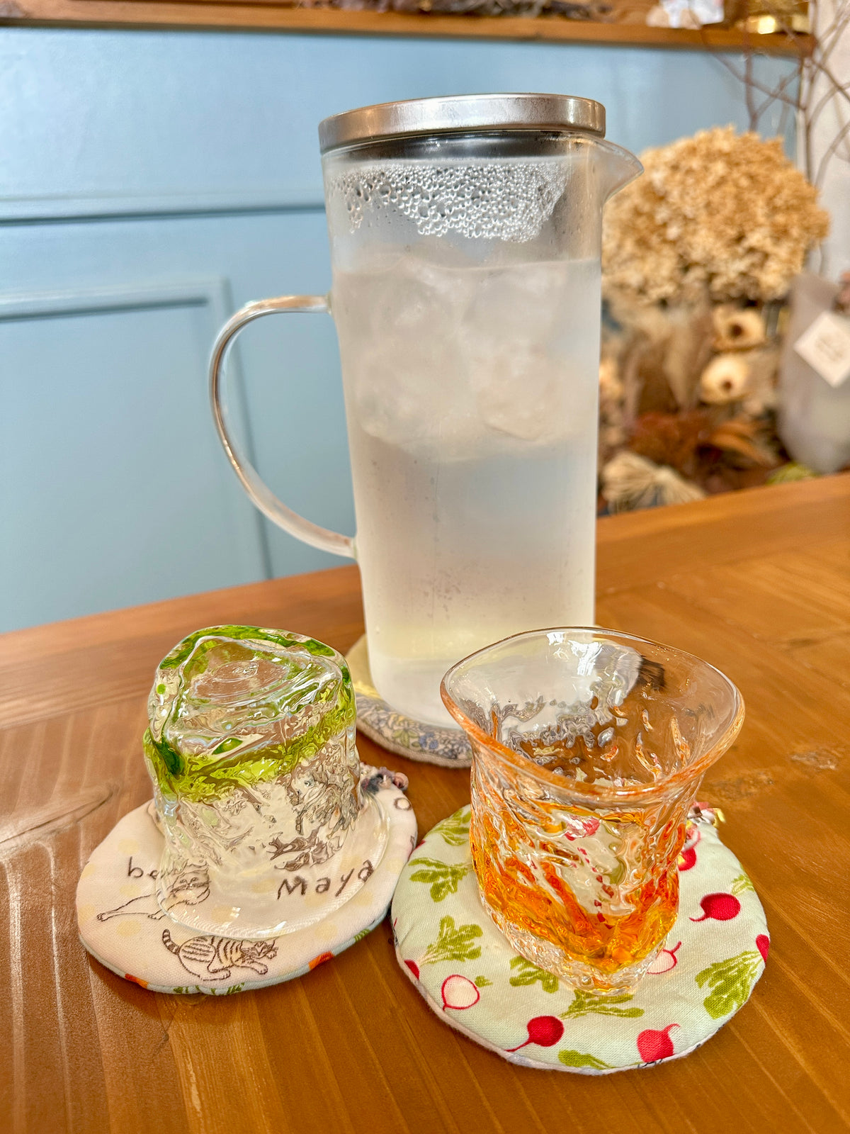 Posavasos de tela hechos a mano - Tamaño de taza redondo