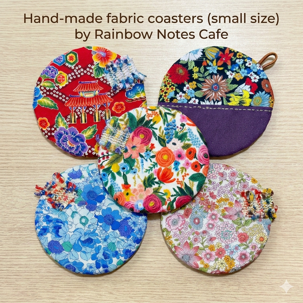 Hand-made Fabric Coasters - Round Cup sized